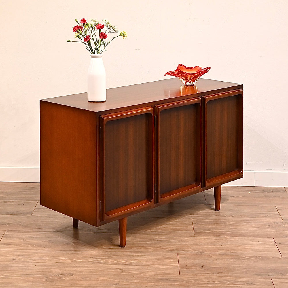 Mid Century Walnut Sideboard LP Record Cabinet by Chiswell