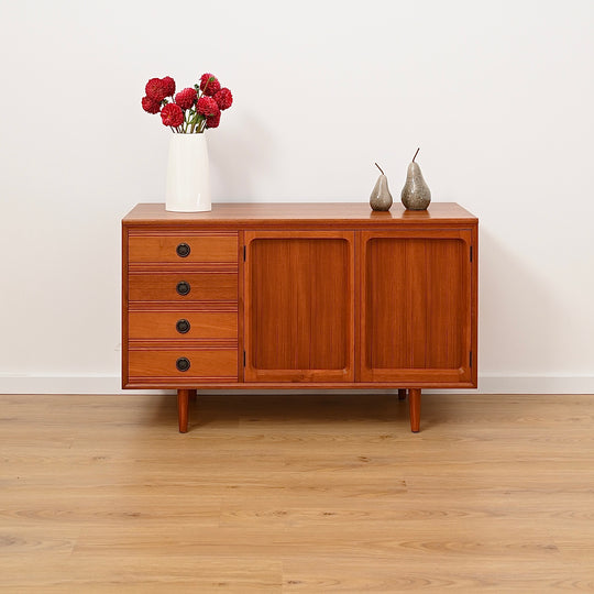 Mid Century Teak Sideboard LP Record Cabinet with Drawers by Chiswell