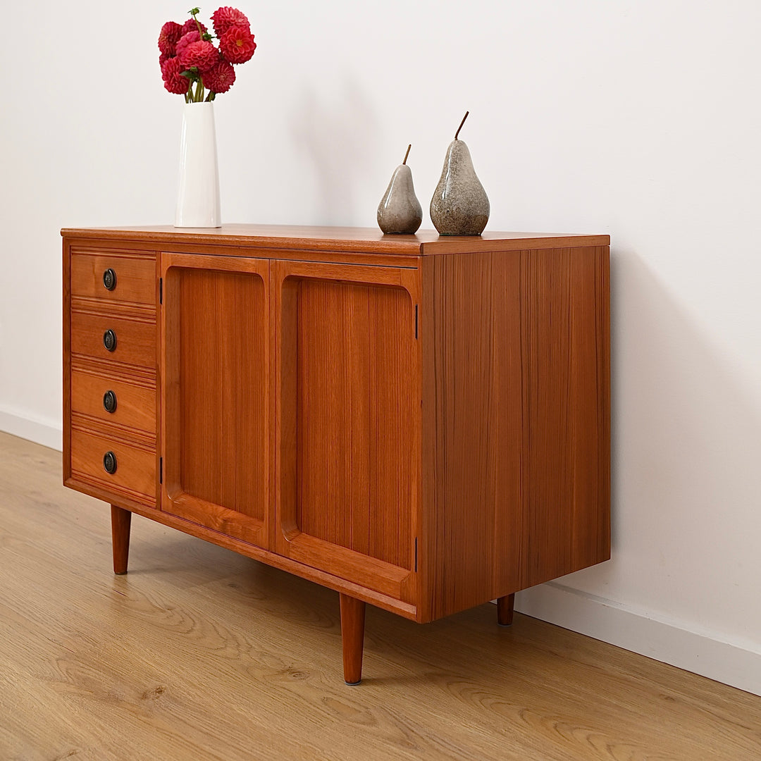 Mid Century Teak Sideboard LP Record Cabinet with Drawers by Chiswell