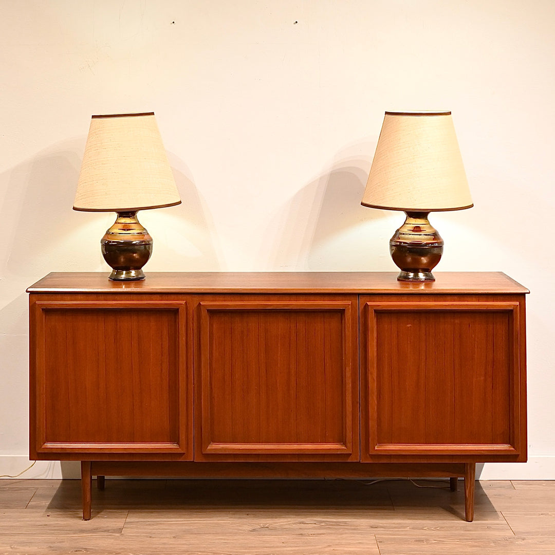 Pair Vintage Mid Century Ceramic Lamps