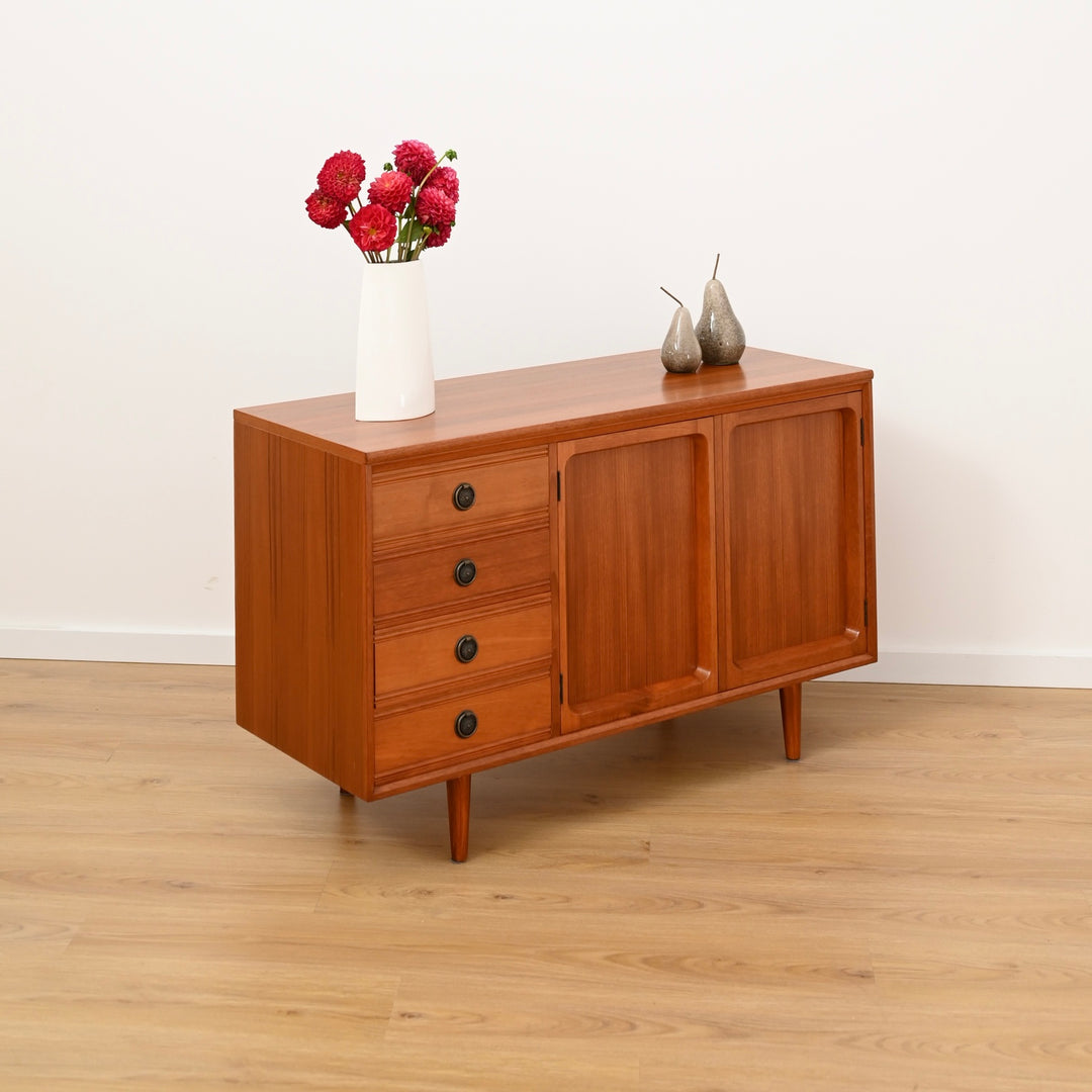 Mid Century Teak Sideboard LP Record Cabinet with Drawers by Chiswell
