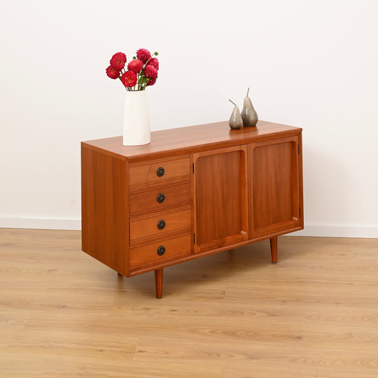 Mid Century Teak Sideboard LP Record Cabinet with Drawers by Chiswell