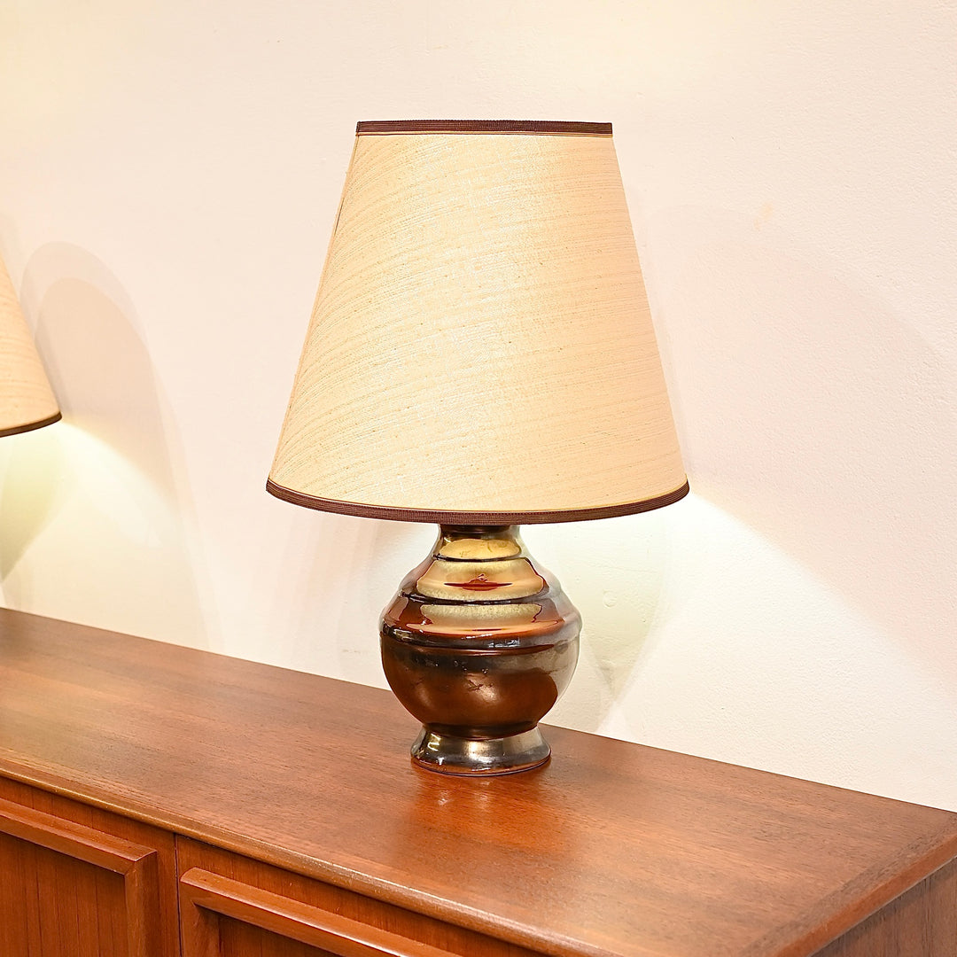 Pair Vintage Mid Century Ceramic Lamps