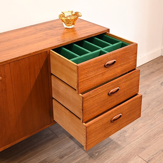 Mid Century Teak Sideboard LP Buffet Cabinet by Chiswell