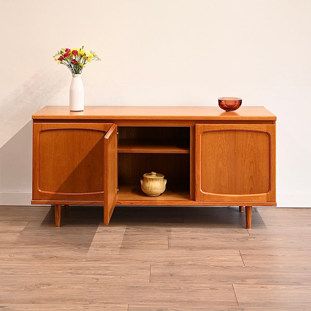 Mid Century Teak Sideboard LP Record Cabinet by Noblett