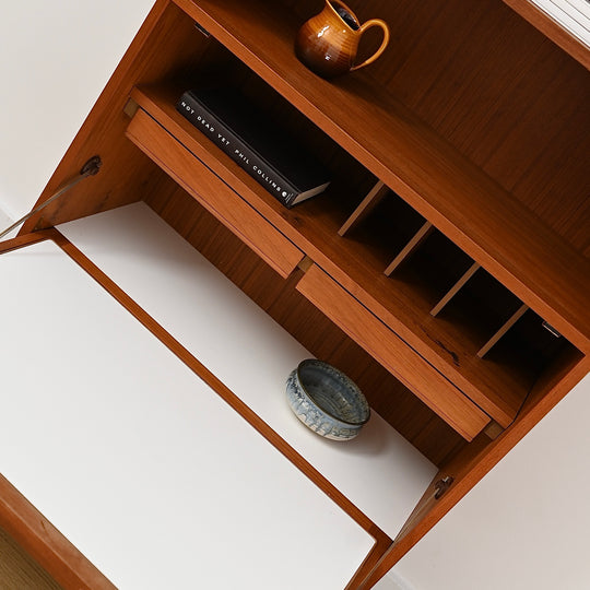 Mid Century Teak Sideboard Buffet Bar Cabinet by Chiswell