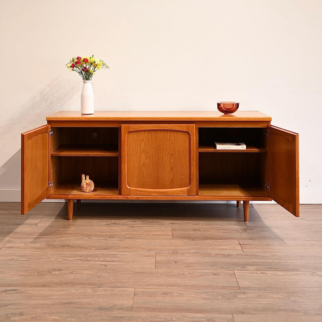 Mid Century Teak Sideboard LP Record Cabinet by Noblett