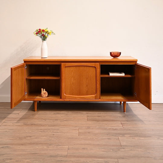 Mid Century Teak Sideboard LP Record Cabinet by Noblett