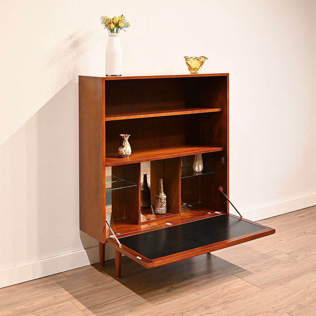 Parker Mid Century Walnut Sideboard Bookshelf Hall Cabinet