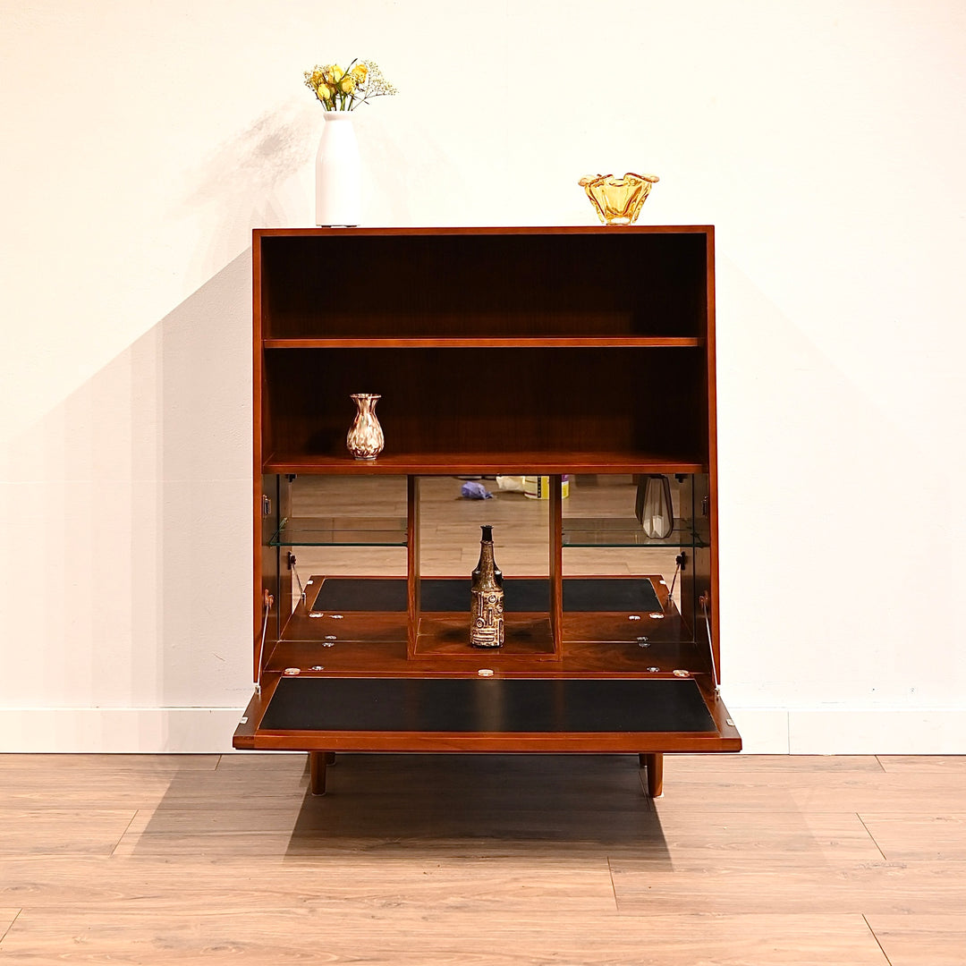 Parker Mid Century Walnut Sideboard Bookshelf Hall Cabinet