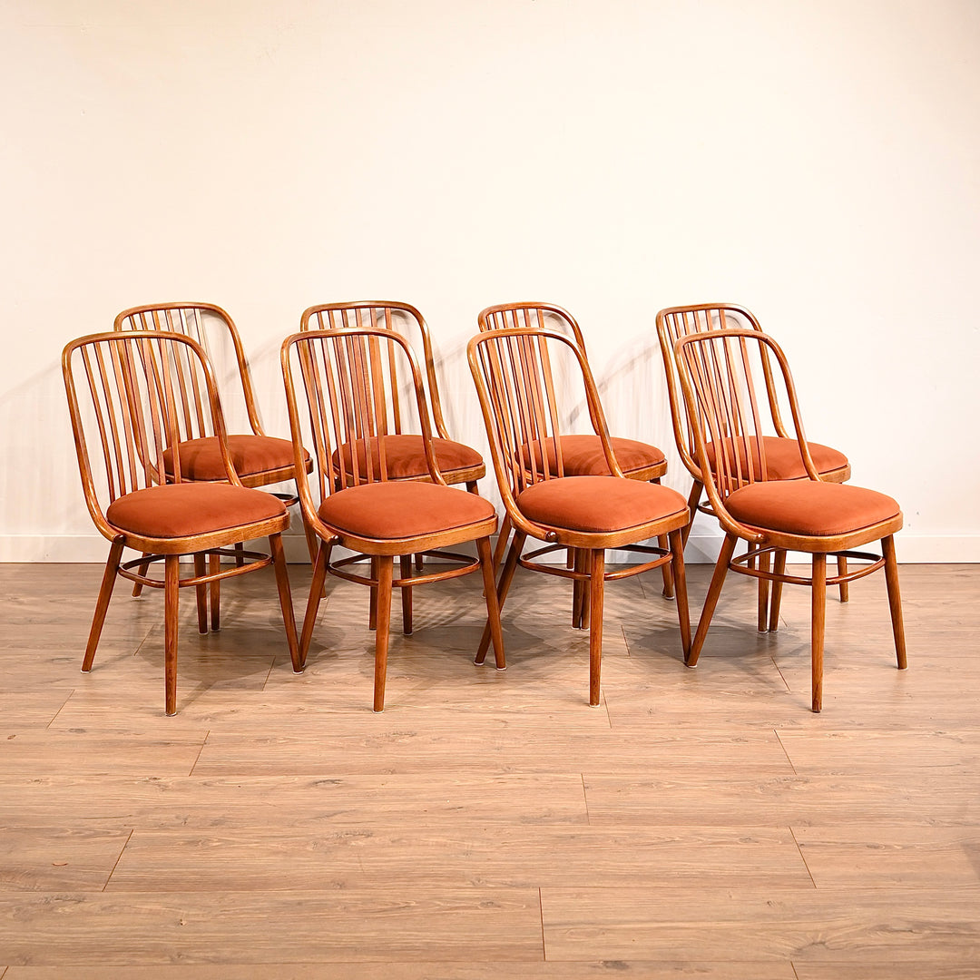 8x Mid Century Bentwood Dining Chairs by Ligna