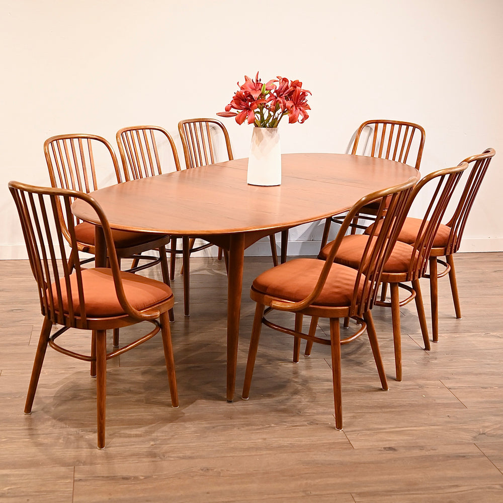 8x Mid Century Bentwood Dining Chairs by Ligna