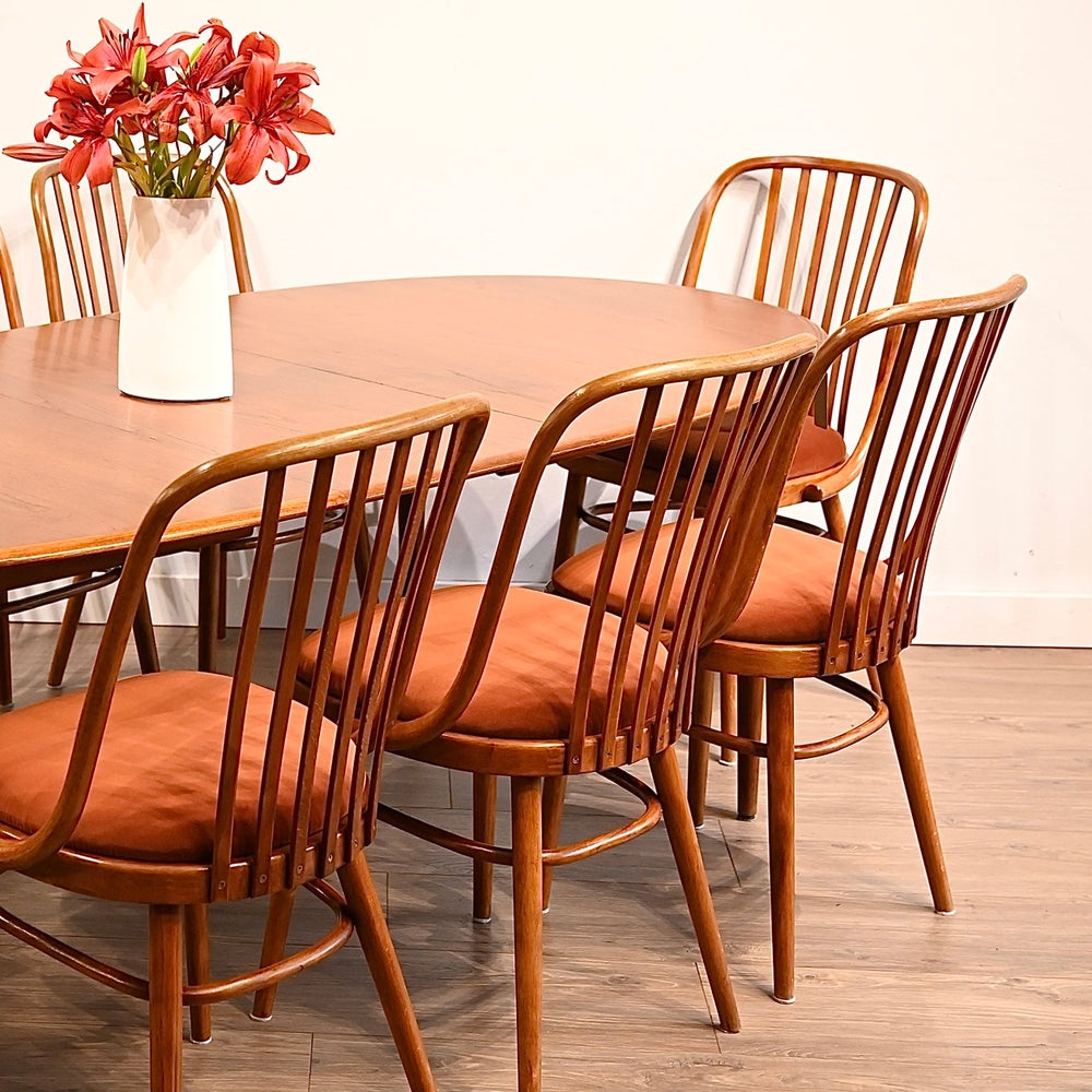 8x Mid Century Bentwood Dining Chairs by Ligna
