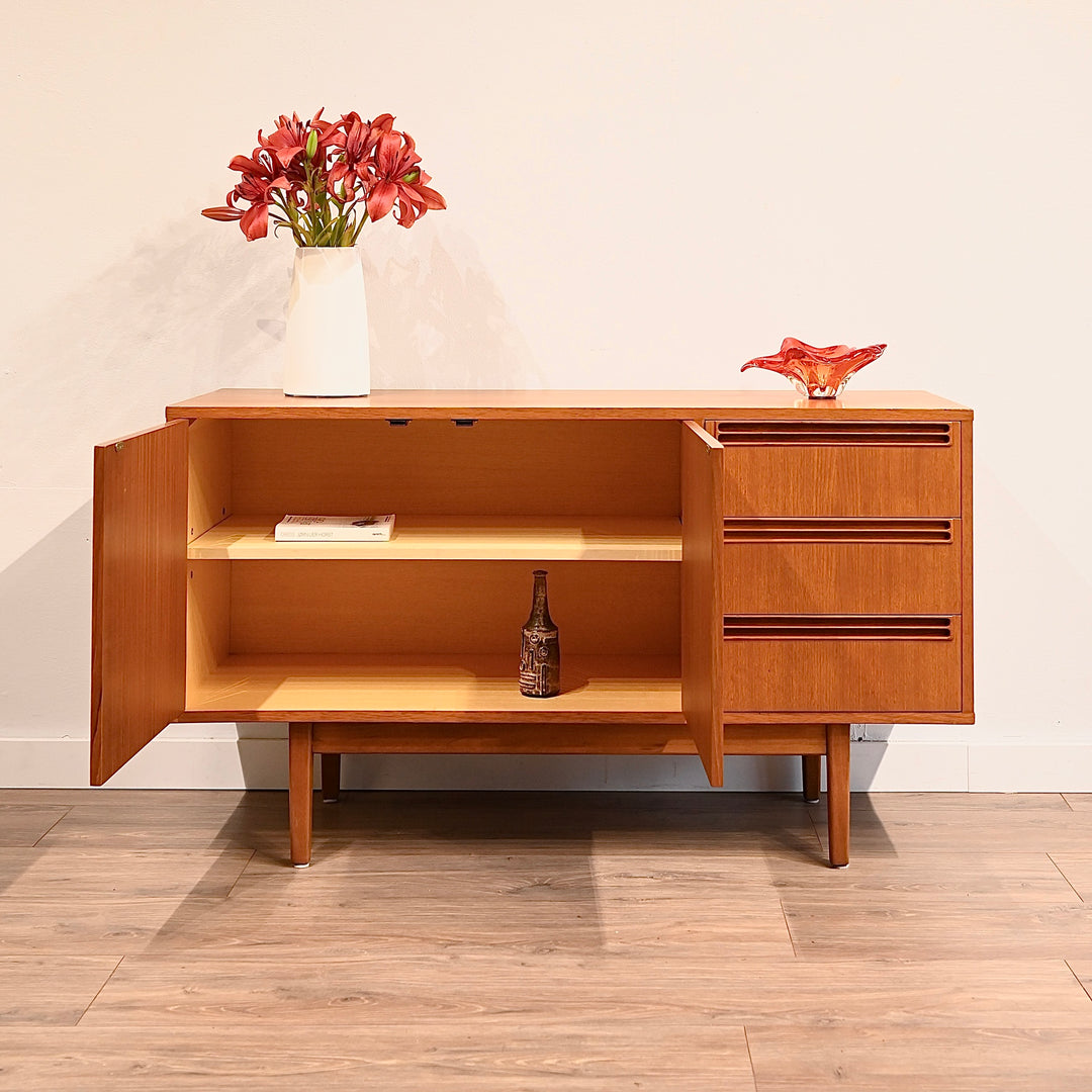 Mid Century Teak Sideboard LP Buffet Cabinet by Wrightbilt