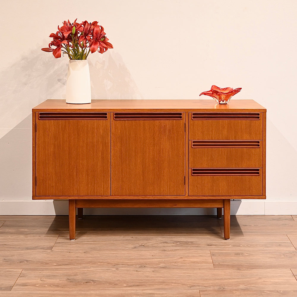 Mid Century Teak Sideboard LP Buffet Cabinet by Wrightbilt