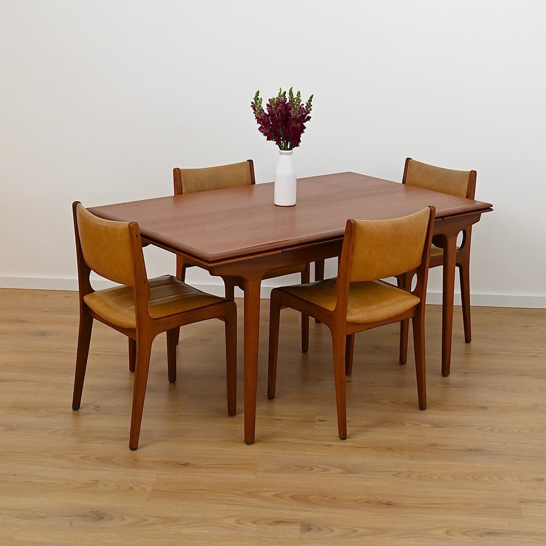 Mid Century Teak Extension Dining Table by John Grimes - Refinished