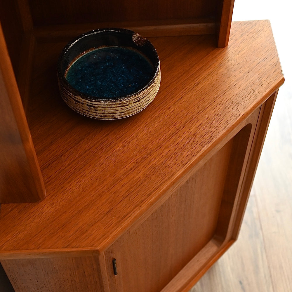 Mid Century Teak Sideboard Corner Cabinet Bookshelf by Chiswell