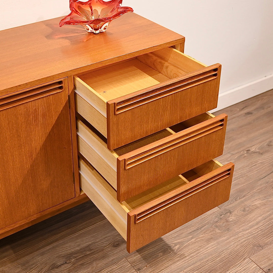 Mid Century Teak Sideboard LP Buffet Cabinet by Wrightbilt