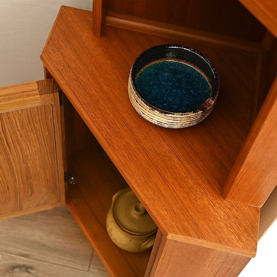 Mid Century Teak Sideboard Corner Cabinet Bookshelf by Chiswell