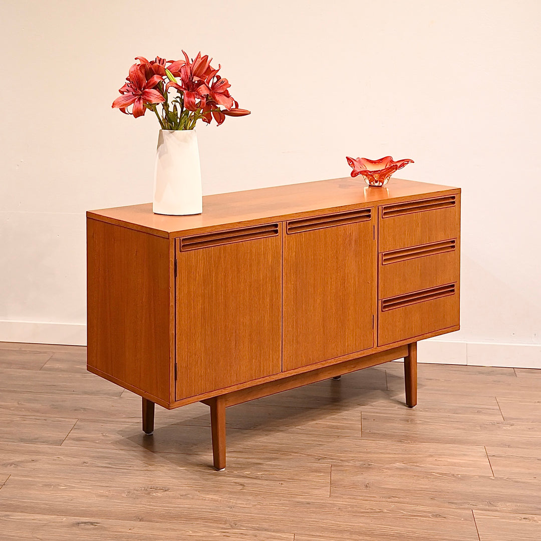 Mid Century Teak Sideboard LP Buffet Cabinet by Wrightbilt