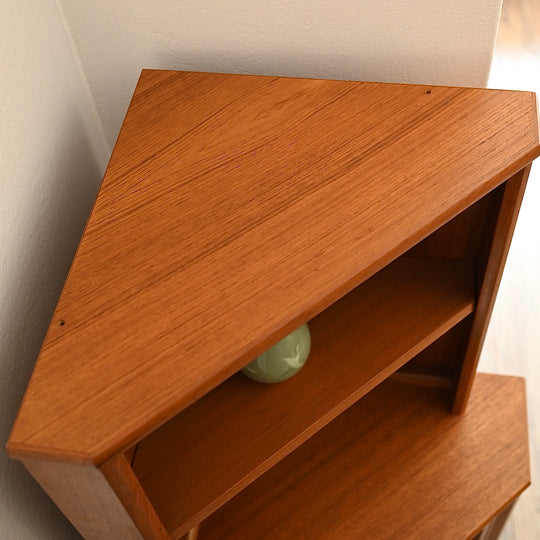 Mid Century Teak Sideboard Corner Cabinet Bookshelf by Chiswell