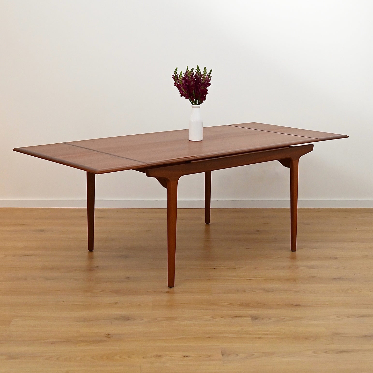 Mid Century Teak Extension Dining Table by John Grimes - Refinished
