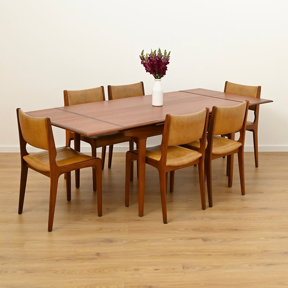 Mid Century Teak Extension Dining Table by John Grimes - Refinished