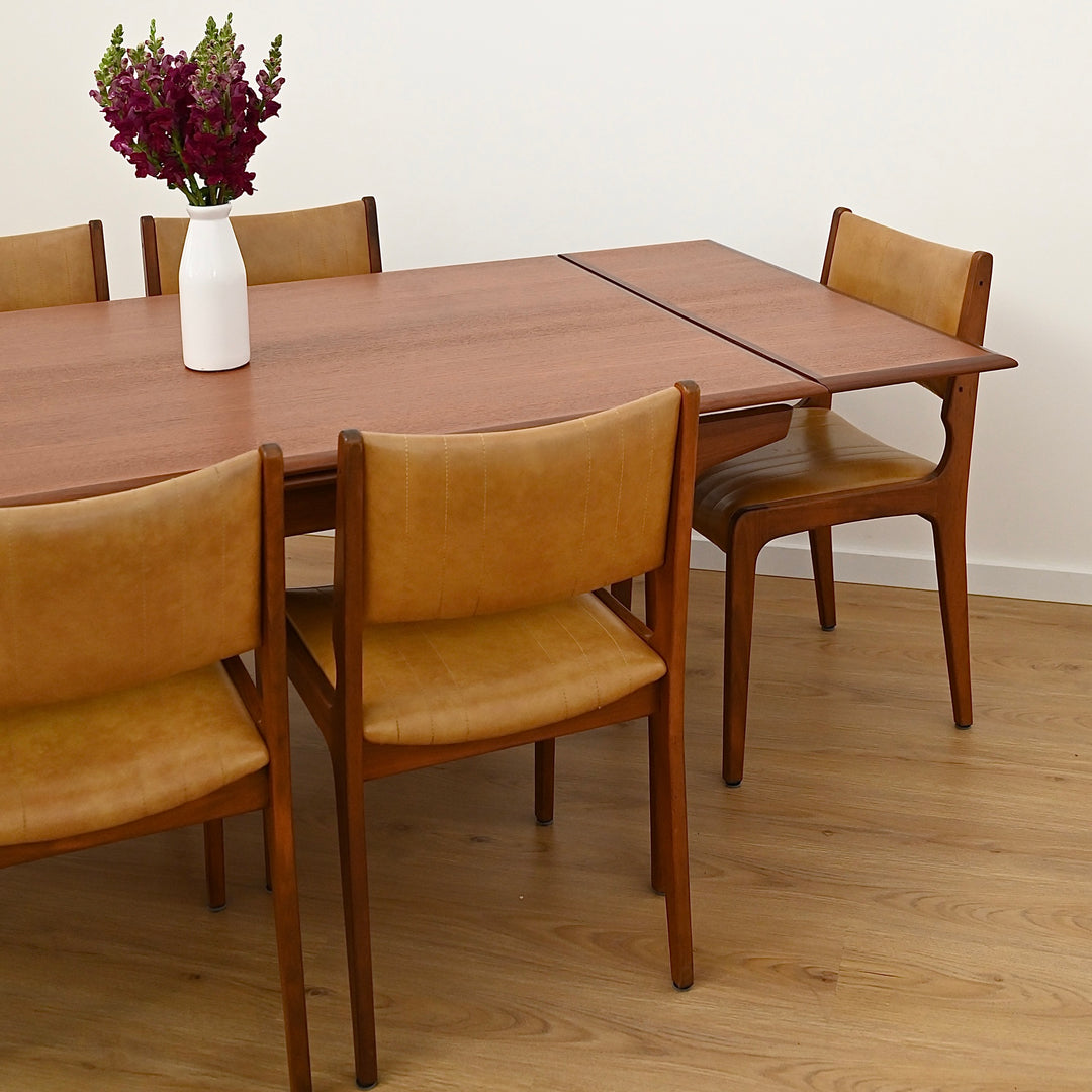 Mid Century Teak Extension Dining Table by John Grimes - Refinished