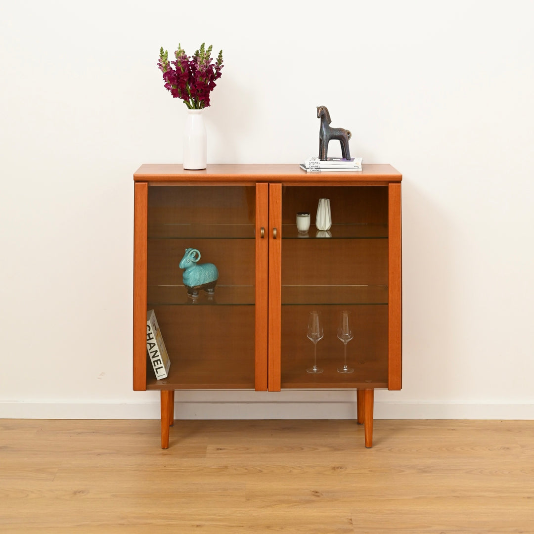Mid Century Teak Minimalist Sideboard Display Cabinet by Parker Furniture