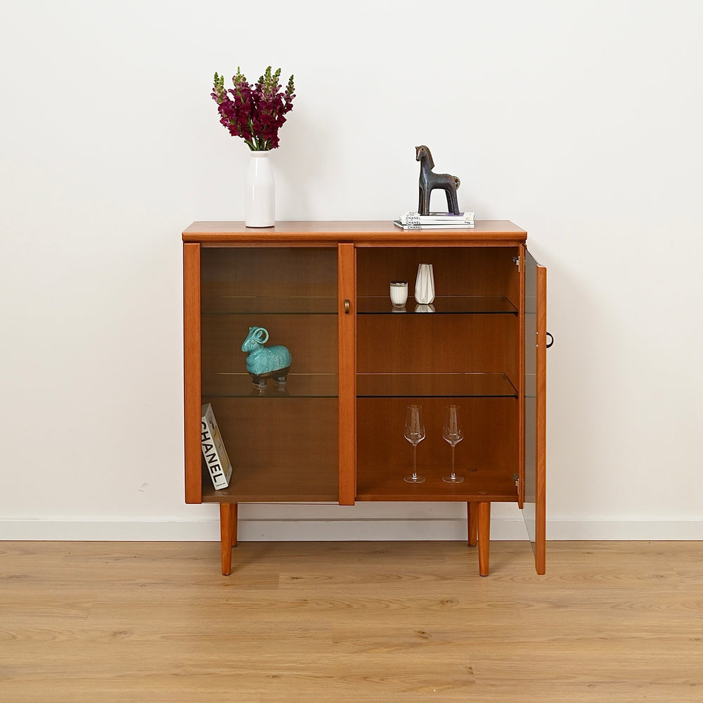 Mid Century Teak Minimalist Sideboard Display Cabinet by Parker Furniture