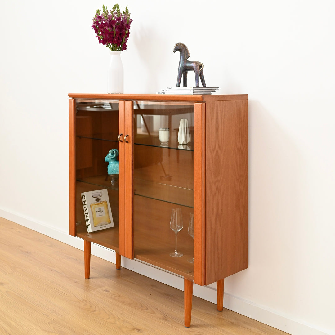 Mid Century Teak Minimalist Sideboard Display Cabinet by Parker Furniture
