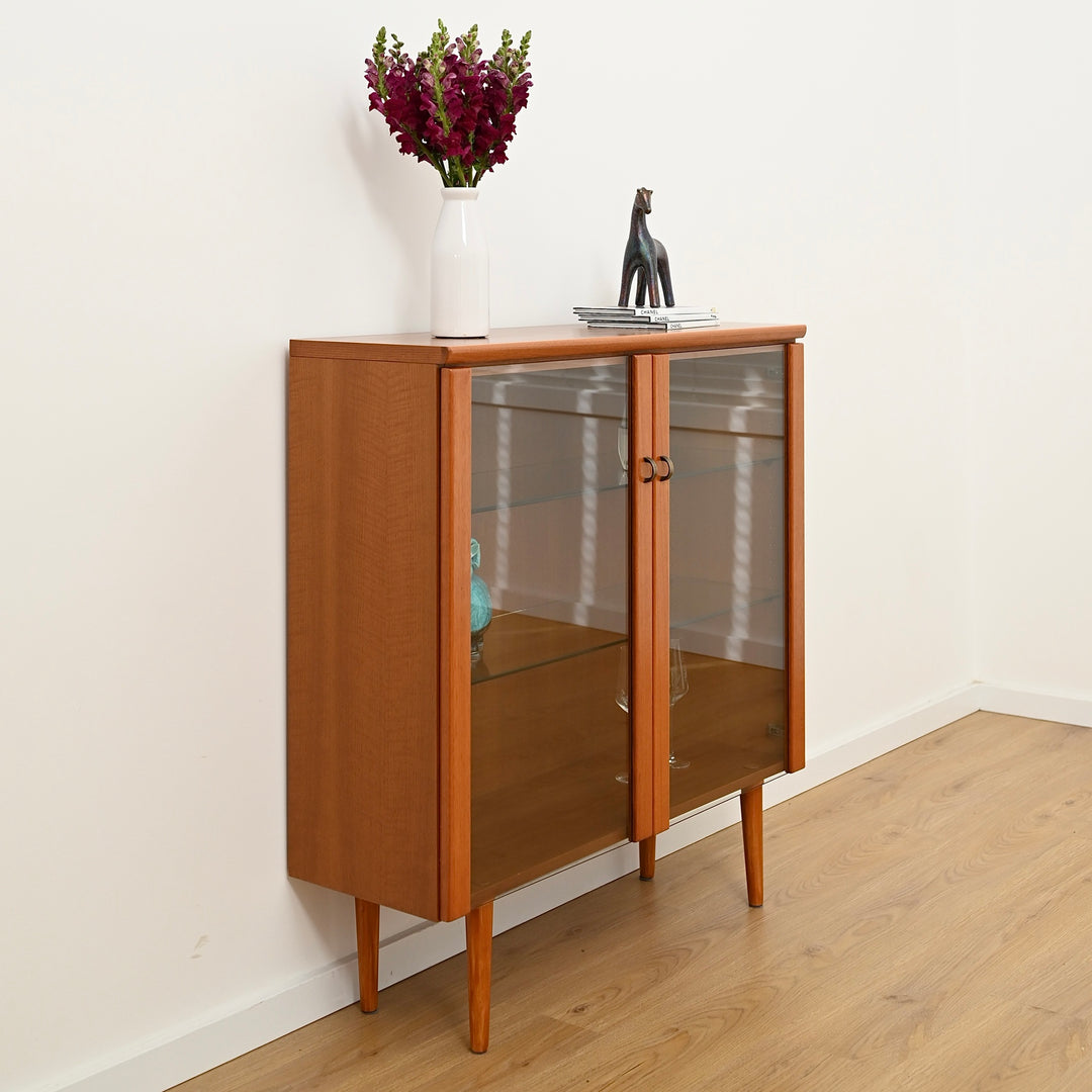 Mid Century Teak Minimalist Sideboard Display Cabinet by Parker Furniture