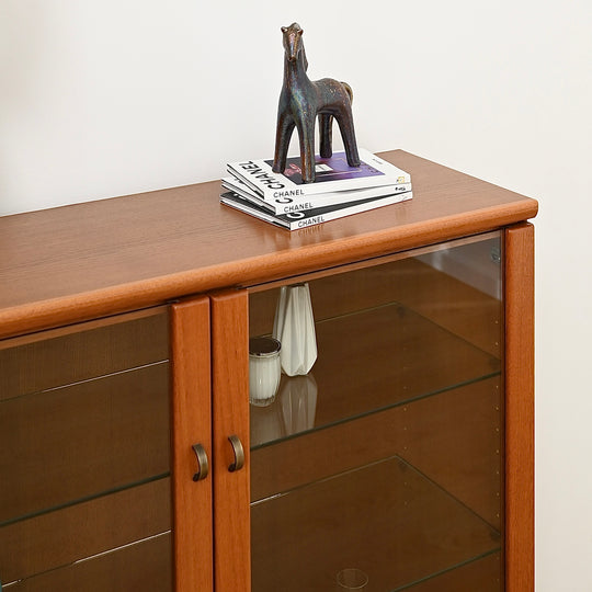Mid Century Teak Minimalist Sideboard Display Cabinet by Parker Furniture