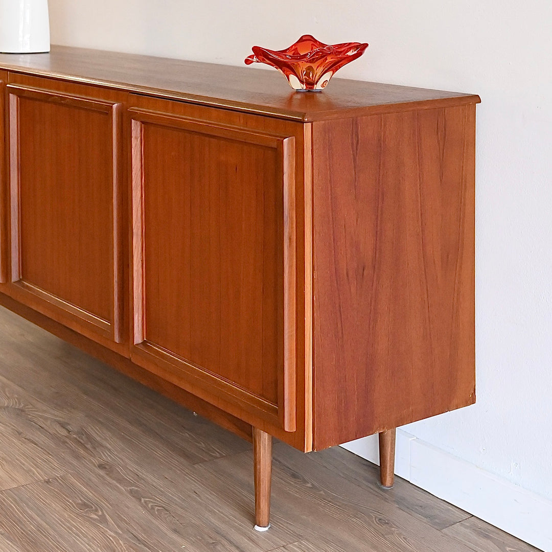 Mid Century Teak Sideboard Buffet Credenza by Burgess