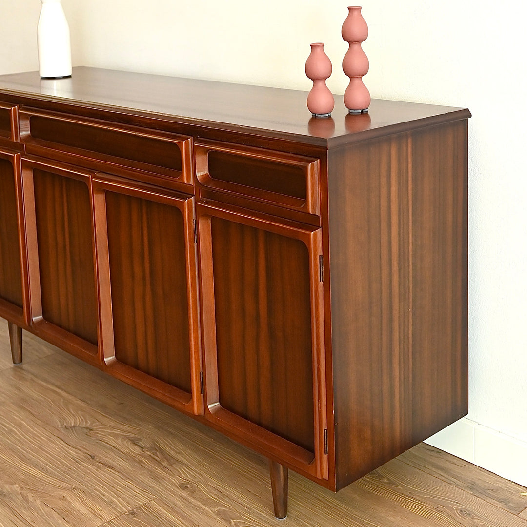 Mid Century Walnut Sideboard LP Buffet Record Cabinet by Chiswell