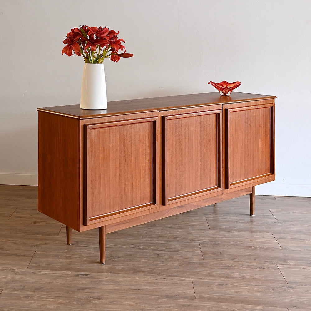 Mid Century Teak Sideboard Buffet Credenza by Burgess