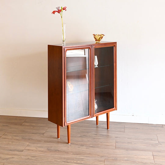 Parker Mid Century Walnut Sideboard Bookshelf Display Cabinet
