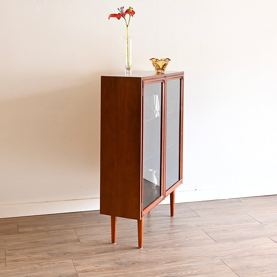 Parker Mid Century Walnut Sideboard Bookshelf Display Cabinet