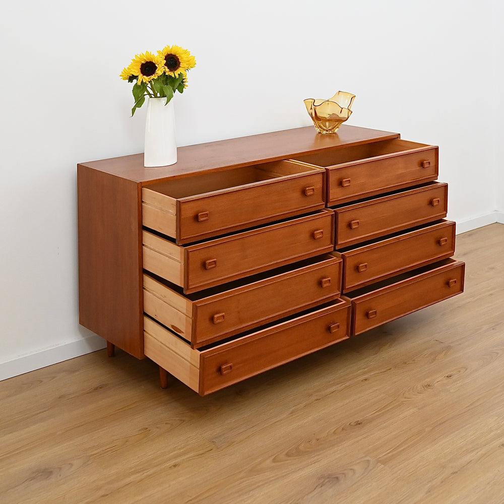 Parker Mid Century Teak Dresser Sideboard Drawers