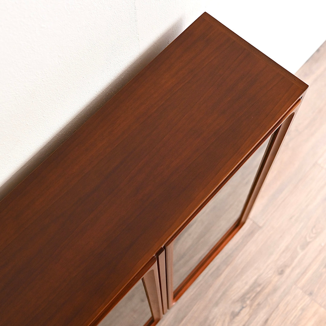 Parker Mid Century Walnut Sideboard Bookshelf Display Cabinet