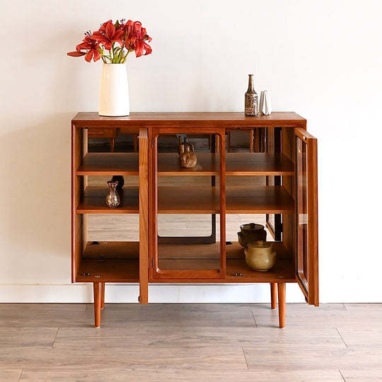 Mid Century Teak Sideboard Display Cabinet by Chiswell