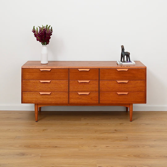 Mid Century Teak Dresser Drawers by Reliance Furniture - Refinished