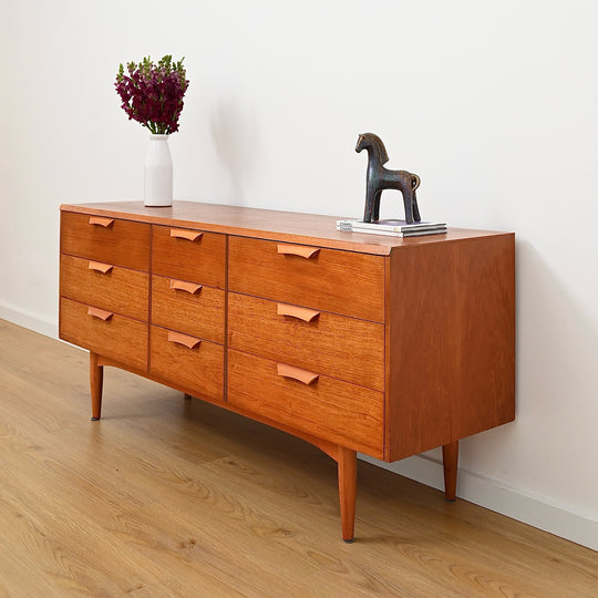 Mid Century Teak Dresser Drawers by Reliance Furniture - Refinished