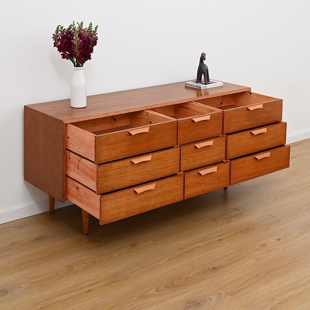 Mid Century Teak Dresser Drawers by Reliance Furniture - Restored
