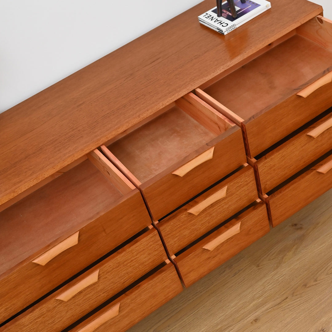 Mid Century Teak Dresser Drawers by Reliance Furniture - Refinished