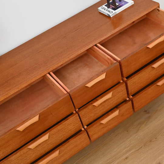 Mid Century Teak Dresser Drawers by Reliance Furniture - Refinished