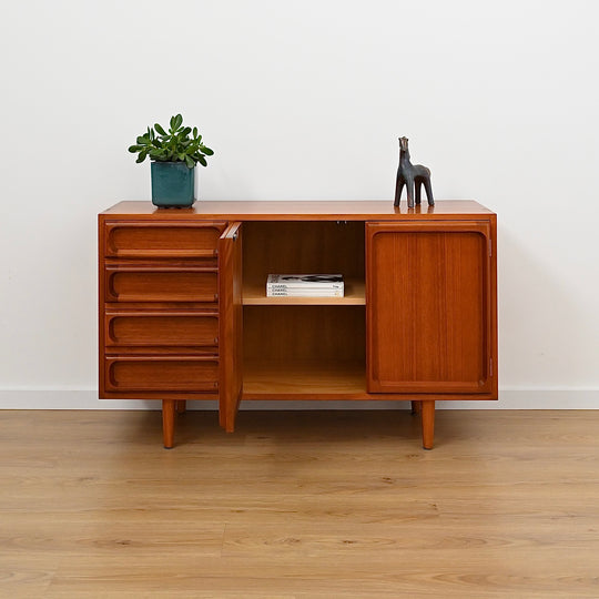 Mid Century Teak Sideboard LP Record Cabinet with Drawers by Chiswell