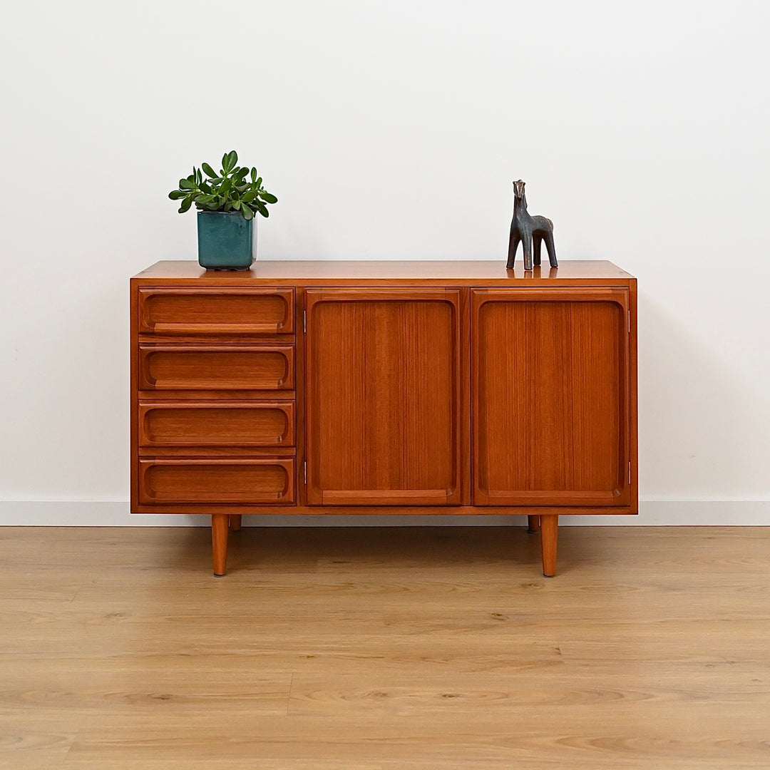 Mid Century Teak Sideboard LP Record Cabinet with Drawers by Chiswell