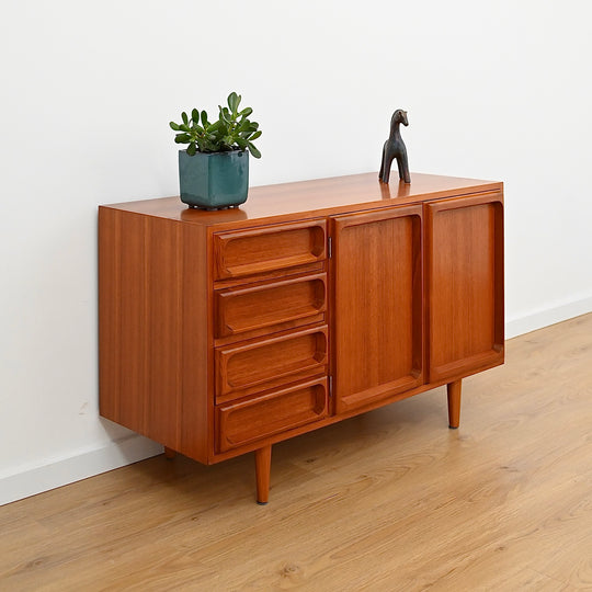 Mid Century Teak Sideboard LP Record Cabinet with Drawers by Chiswell