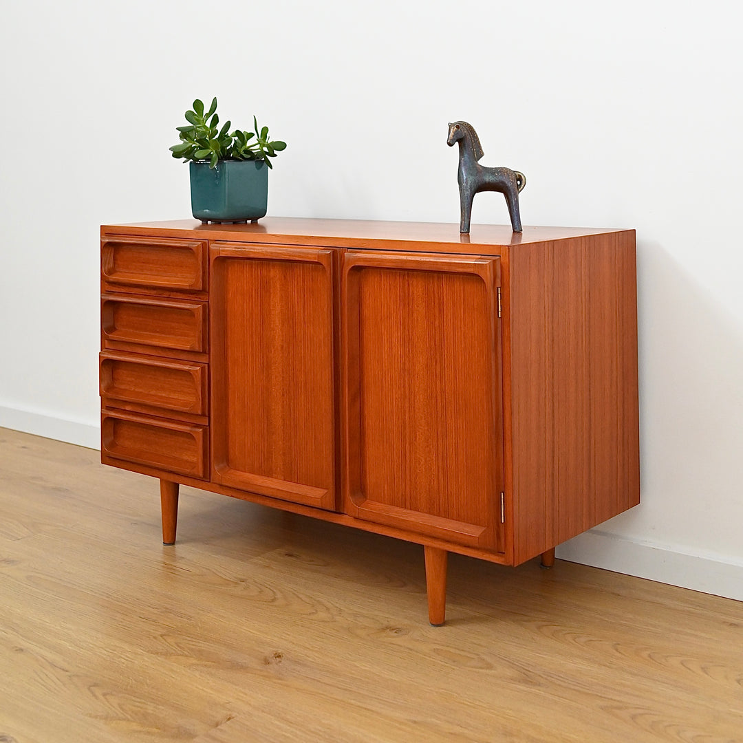 Mid Century Teak Sideboard LP Record Cabinet with Drawers by Chiswell